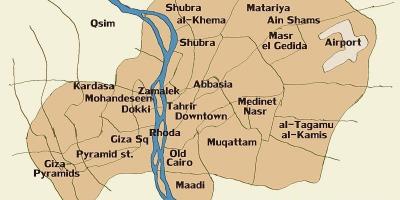 Kart over kairo og omkringliggende områder