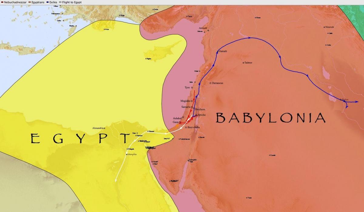 Kart over babylon, egypt