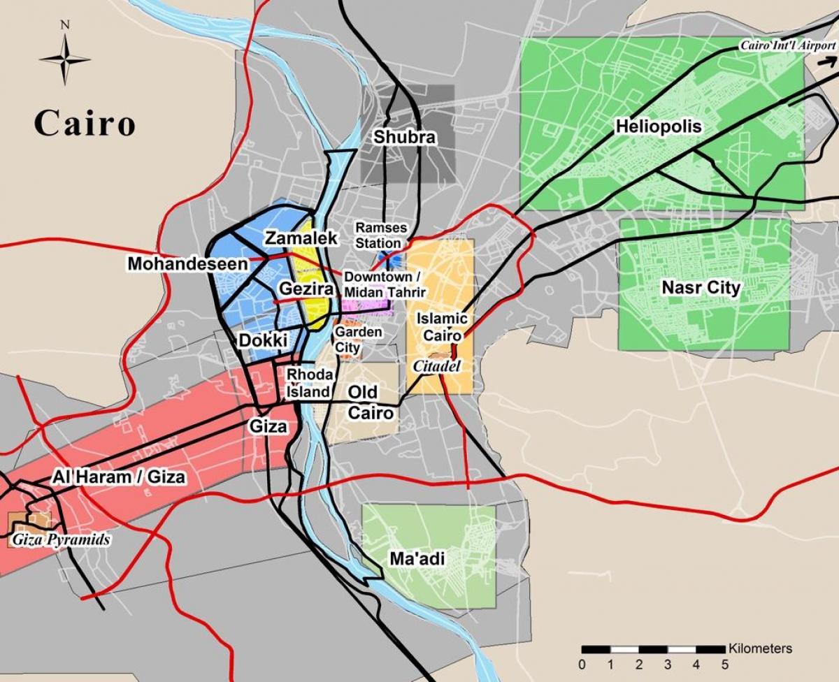 Kart over dokki i kairo