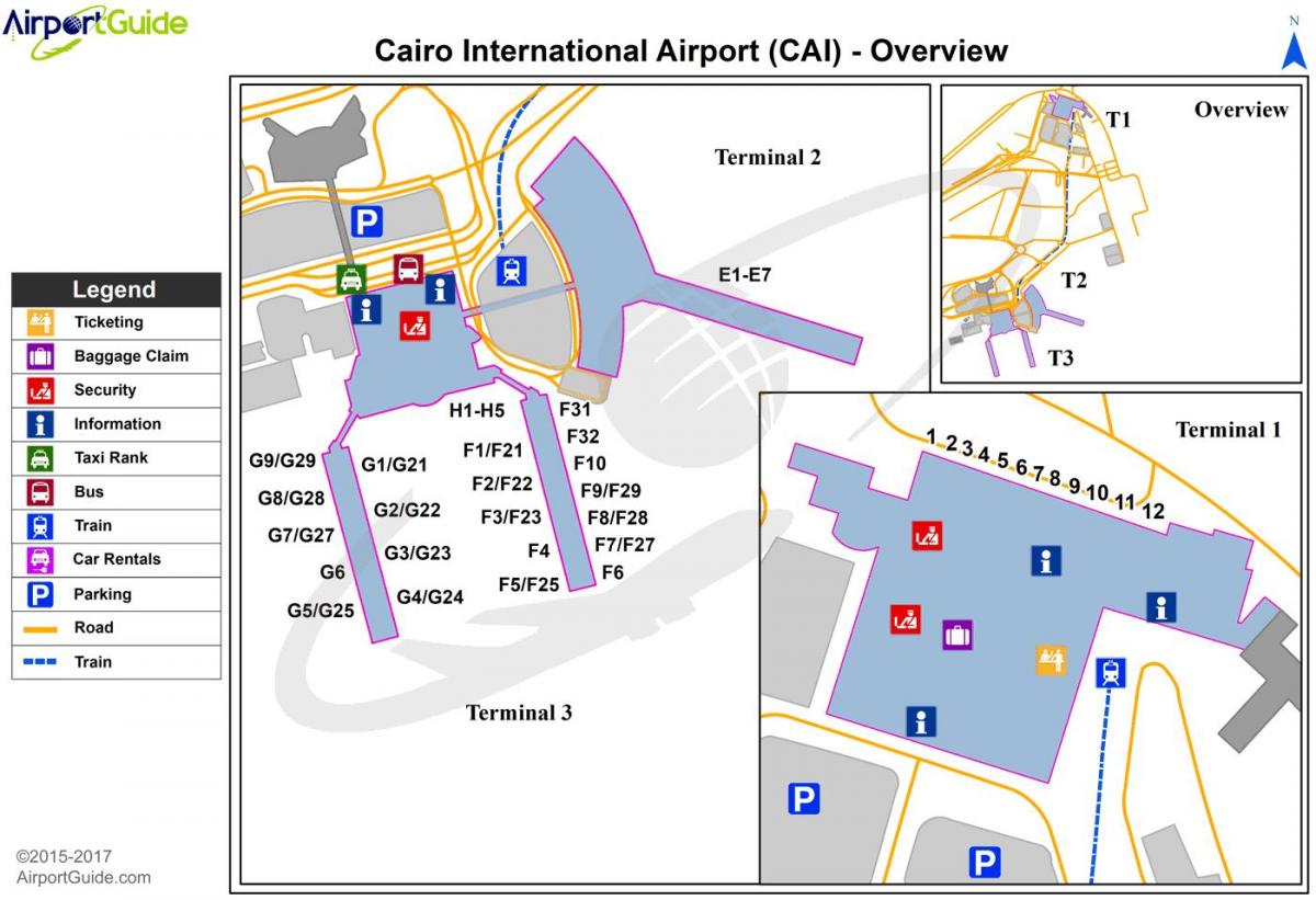 kairo internasjonale lufthavn kart