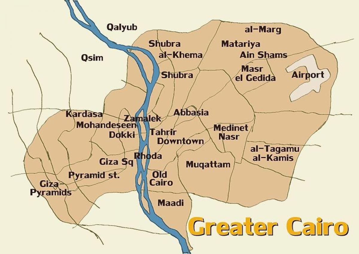 Kart over kairo og omkringliggende områder