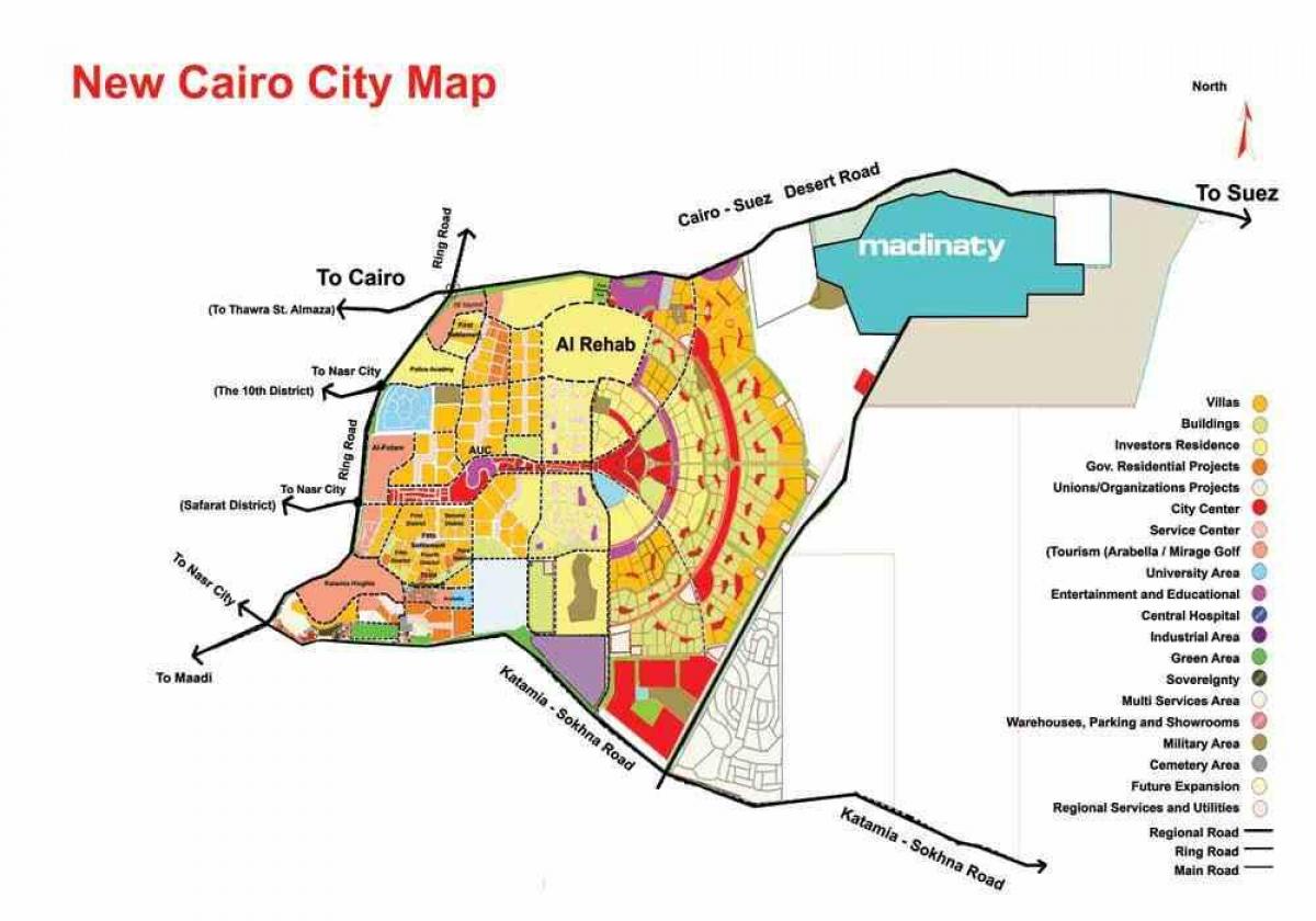 Kart over new cairo city